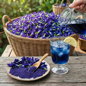 Premium blue butterfly pea flowers powder for herbal tea and natural beverages 1kg