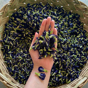 Dried blue butterfly pea flowers for organic herbal tea and natural floral infusion 20kg