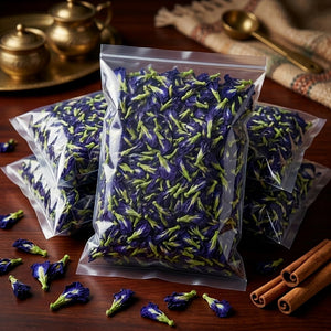 Dried blue butterfly pea flowers for organic herbal tea and natural floral infusion 20kg