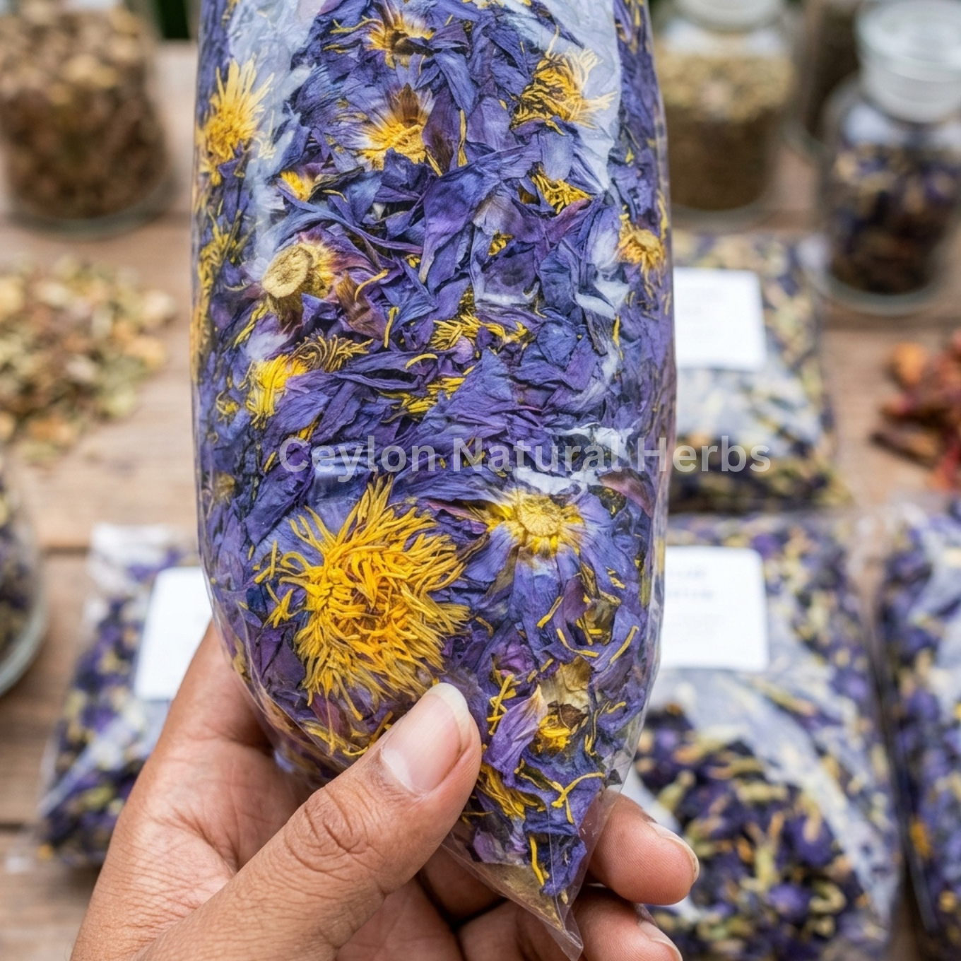 Dried Blue Lotus Flowers used for calming herbal tea