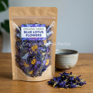 Blue Lotus tea made from dried flowers herbal infusion