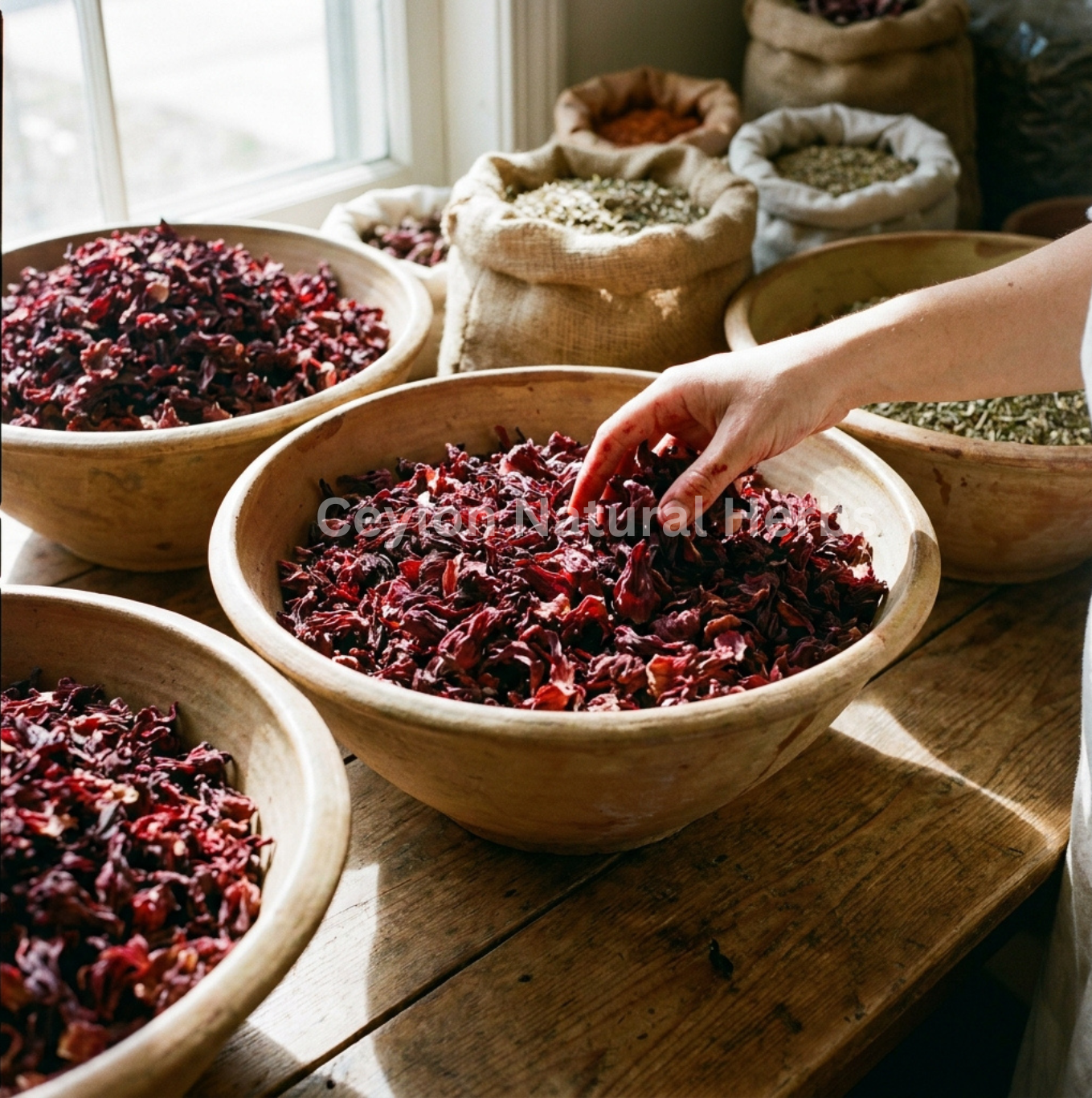 Loose hibiscus tea flowers natural caffeine free infusion 20kg