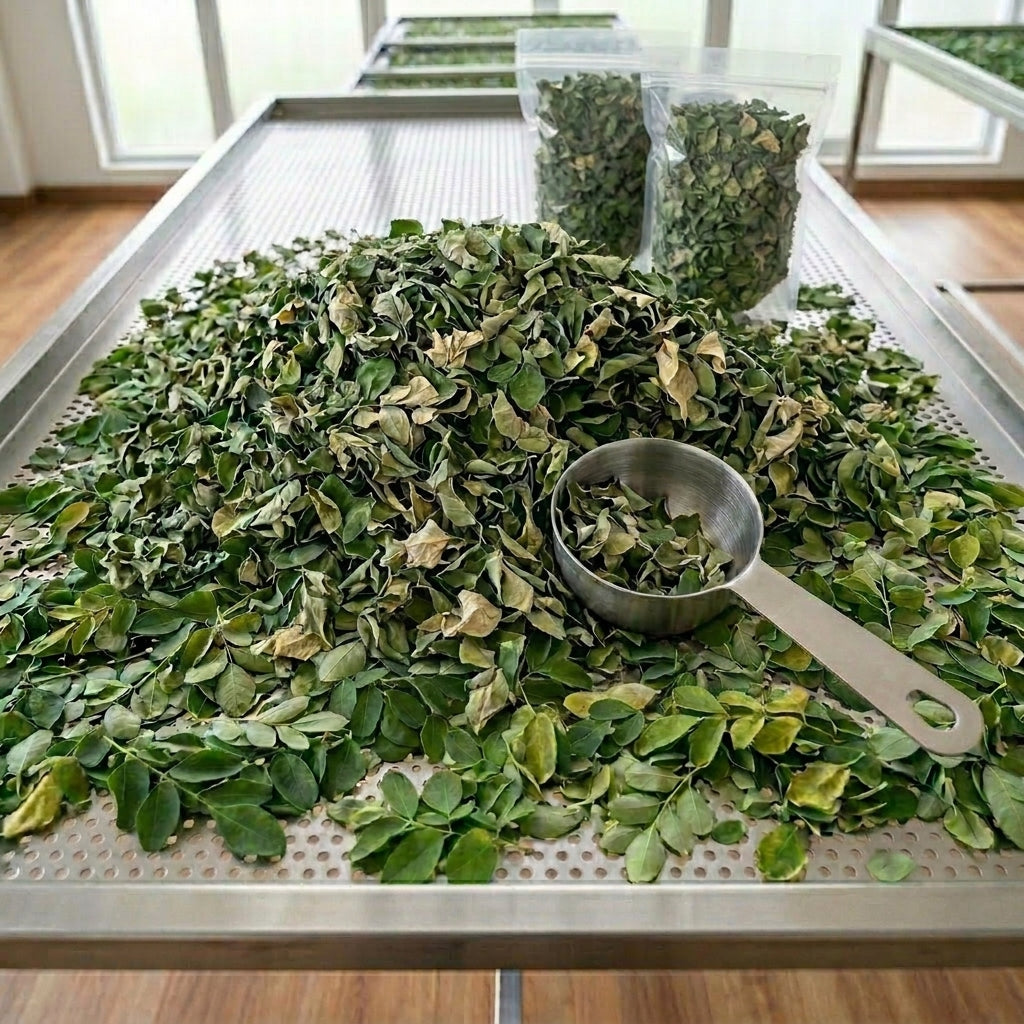 Dried moringa leaves for herbal tea, loose leaf infusion, natural caffeine-free drink 1kg